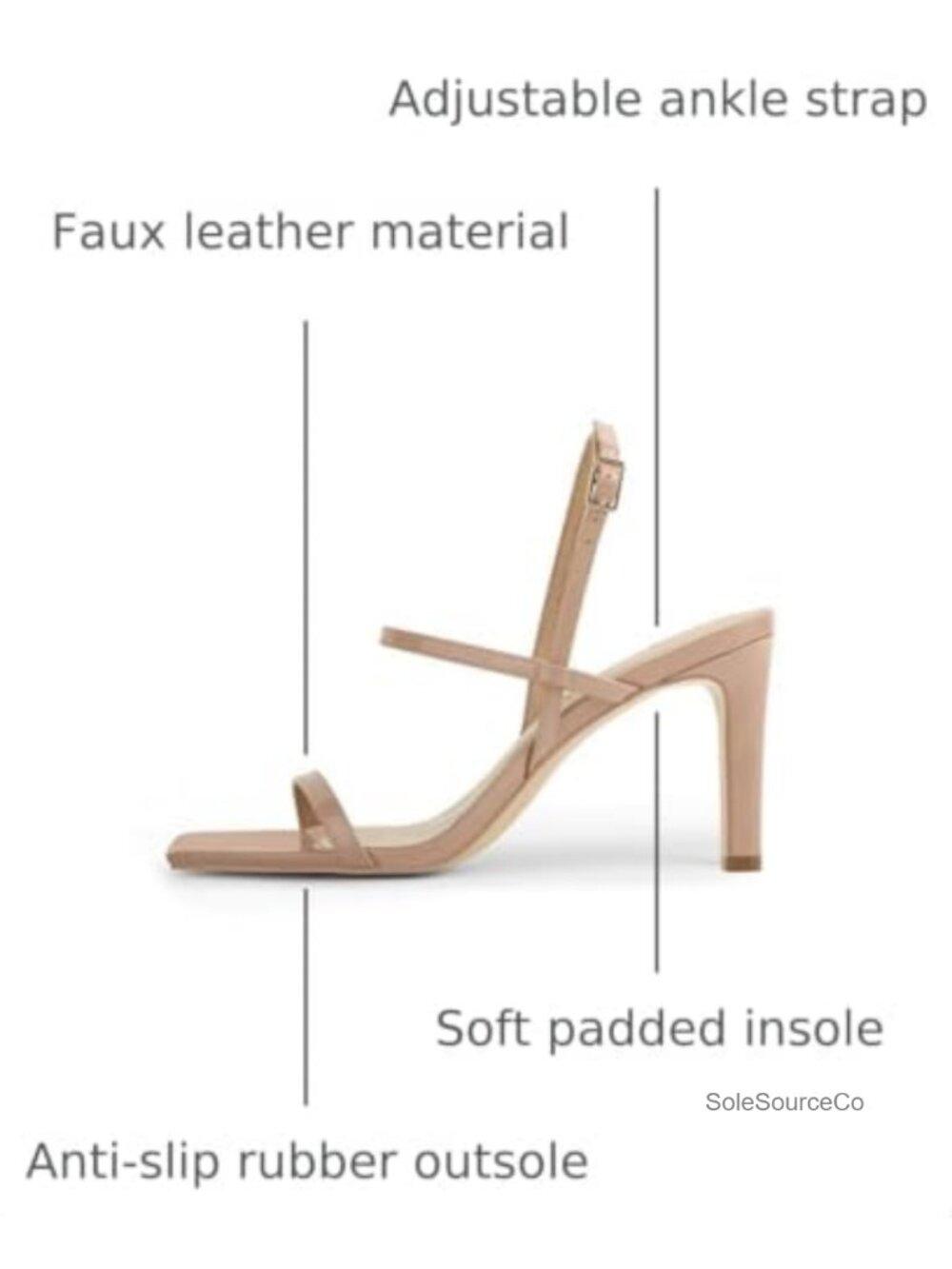 Strappy Open Toe High Heel Sandals with Ankle Strap - Picture 2 of 6